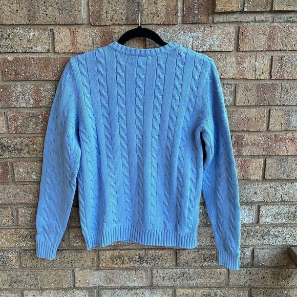 Lands' End Women's Cable Knit Pullover Sweater Small Blue Casual‎ - Picture 2 of 4